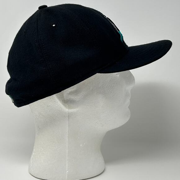 Vintage 90s Florida Marlins Hat Baseball Cap Fitted 7 7/8 Black New Era USA Made - Picture 7 of 10